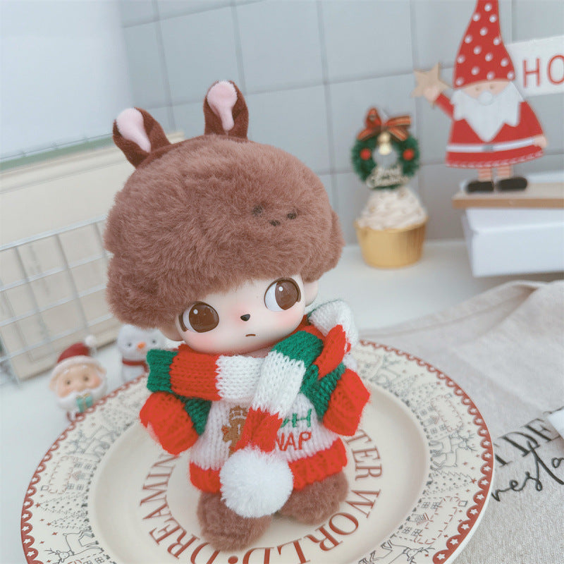 dimoo-Gingerbread Sweater + Tri-Color Scarf Set